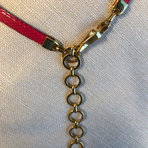 Vintage CARLISLE Real Snake Skin Pink Belt w Gold Tone  display picture 1